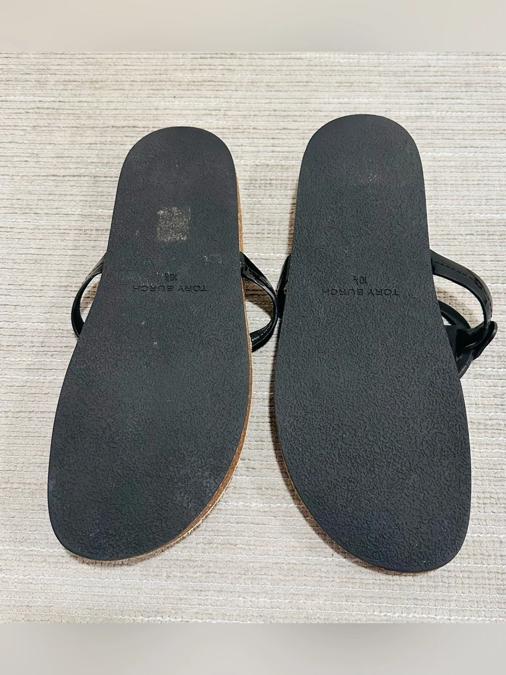 TORY BURCH Miller Cloud Sandals Perfect Black / Natural Size 10,5 M US
